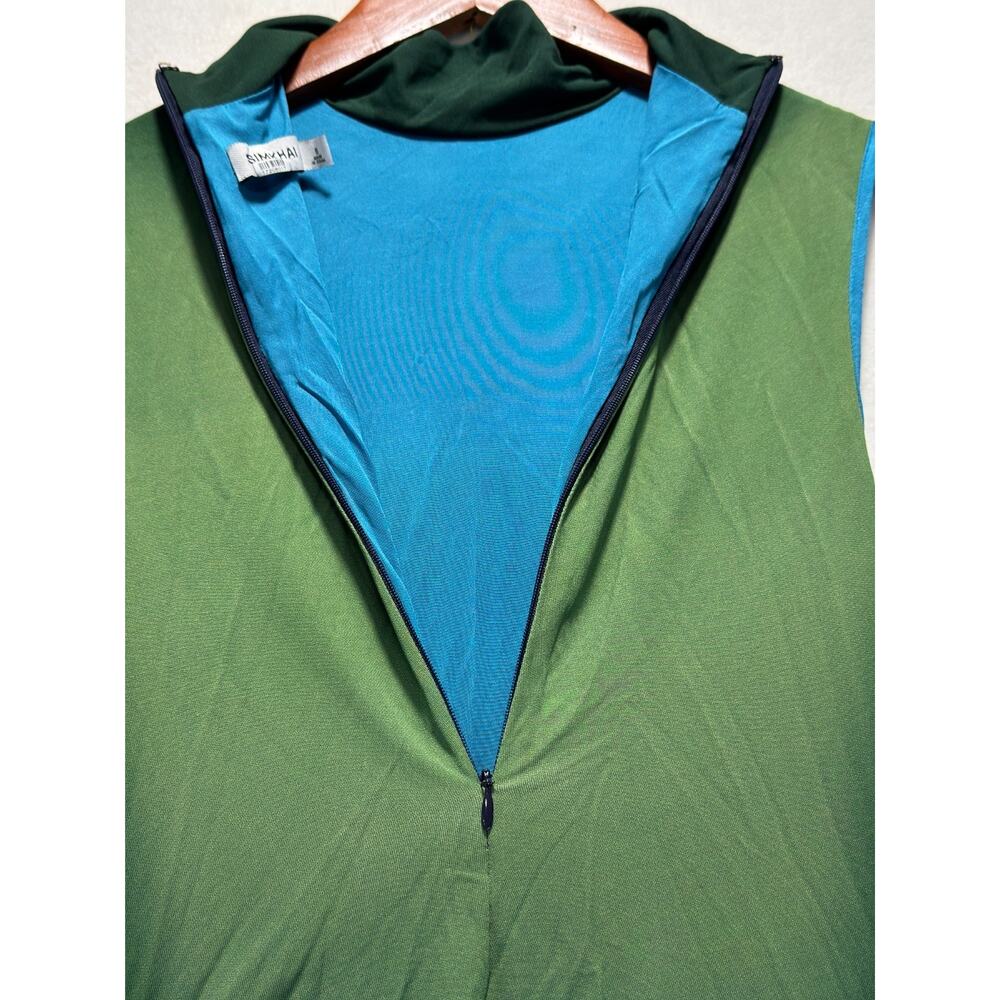 SIMKHAI Aldina Jersey Stretch Maxi Dress Blue Green Ombre, Size S Retails $645 - Picture 12 of 13